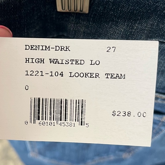 NWT MOTHER Looker Ankle Jeans in Dark Denim "Teaming Up" Wash, Size 27 - Picture 10 of 12